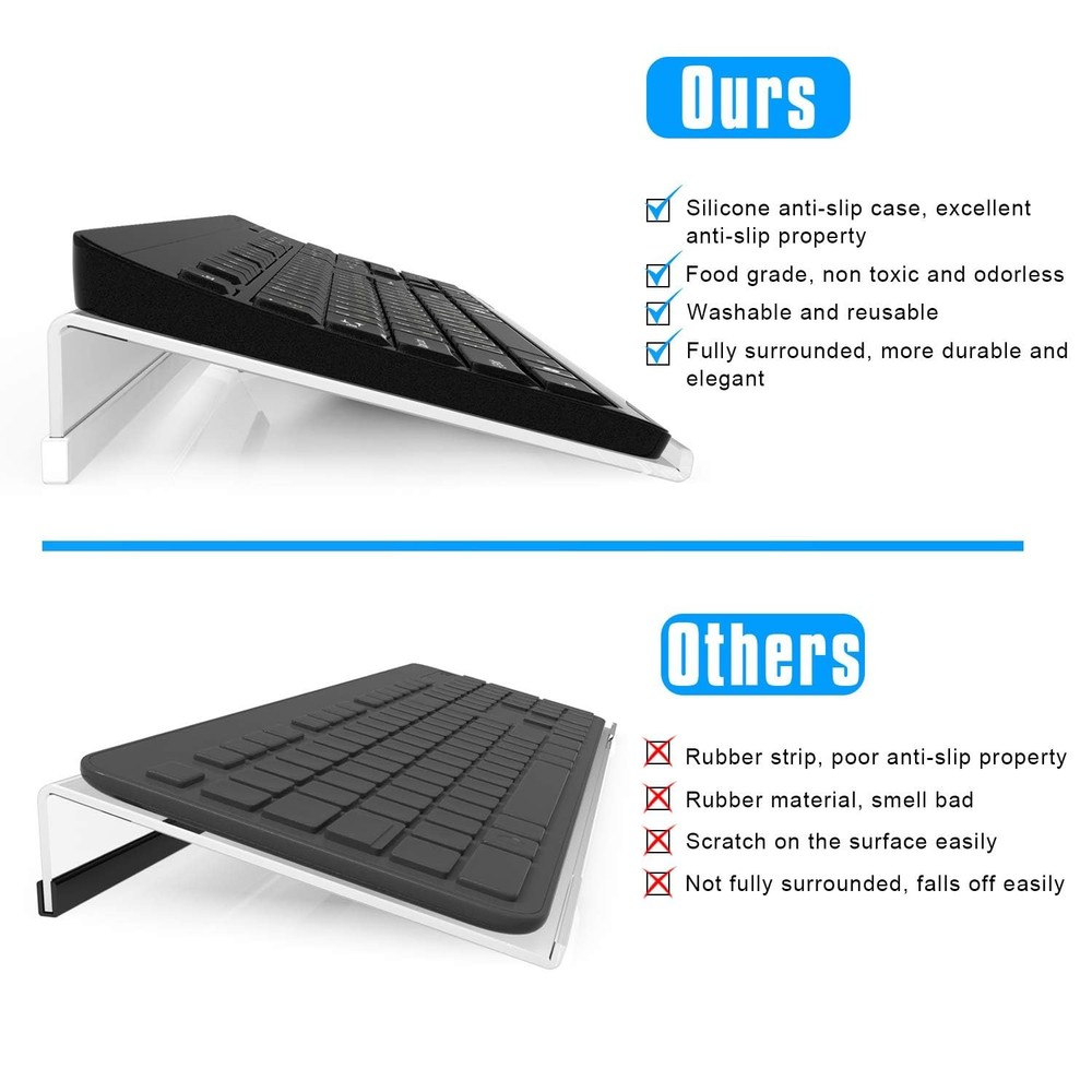 Richboom Clear Acrylic Tilted Computer Keyboard Holder for Easy Ergonomic Typ...