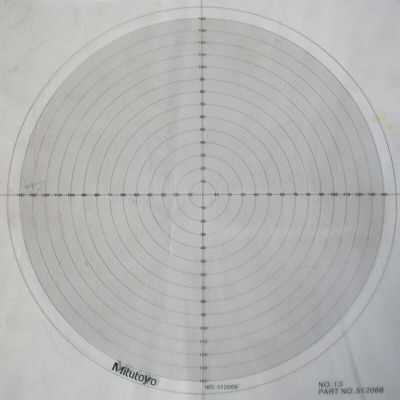 Optical Comparator Chart for Profile Projector Overlay Chart for 512068