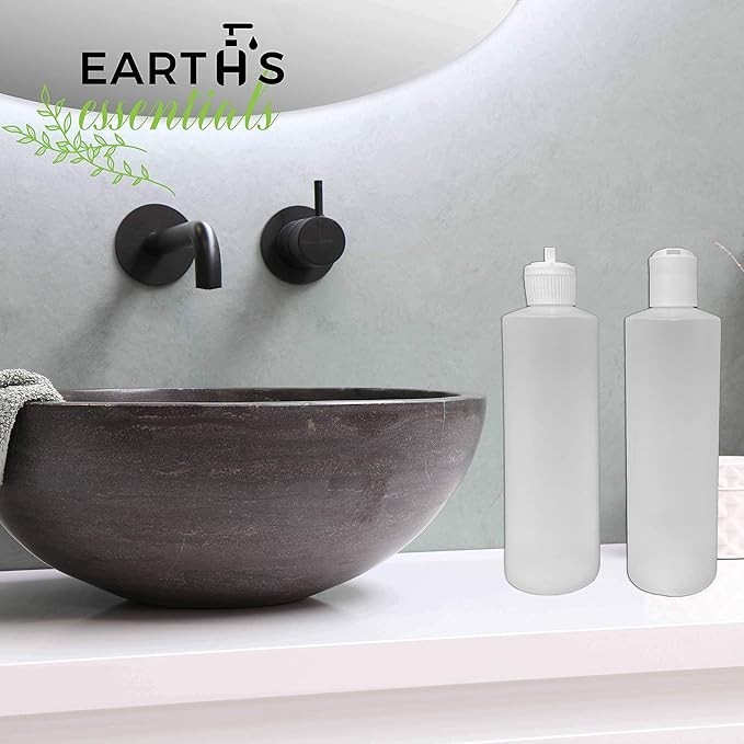 NEW Earth's Essentials 2 Pack Refillable 16 Ounce Plastic Squeese Bottles