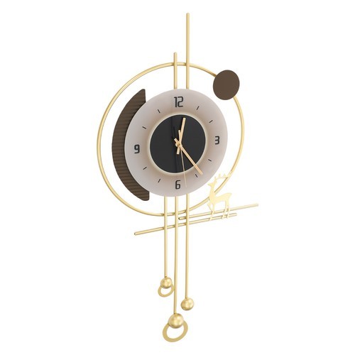 Modern Wall Clock, LED Lighting Wall Clock, Large Gold Decorative Wall Clock