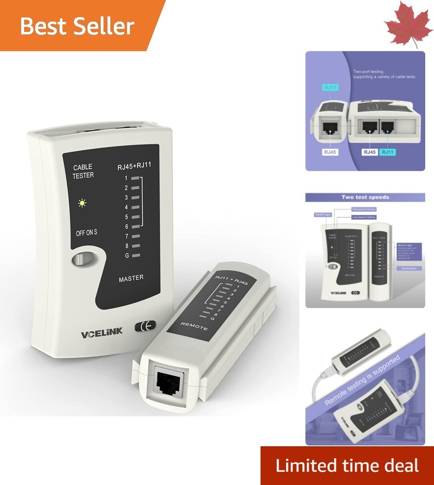 Handheld Multi-Functional Network Cable Tester - Cat6/Cat5/Cat7 & RJ11 Tester