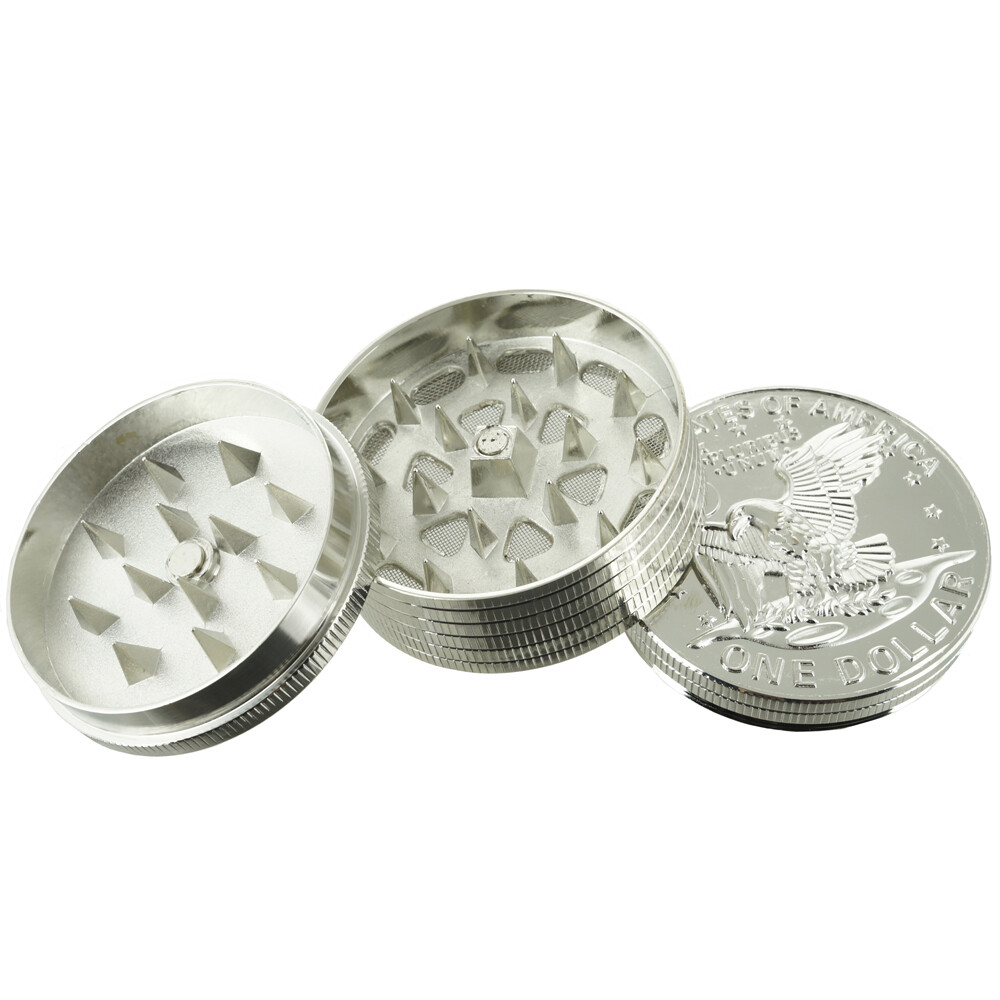 2" 3 Layer Metal Tobacco Crusher Hand Muller Smoke Herbal Large US $ Grinder