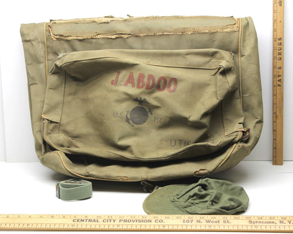 Vintage WW2 USMC Uniform Suit Luggage Bag Military Issued Garment Travel Case
