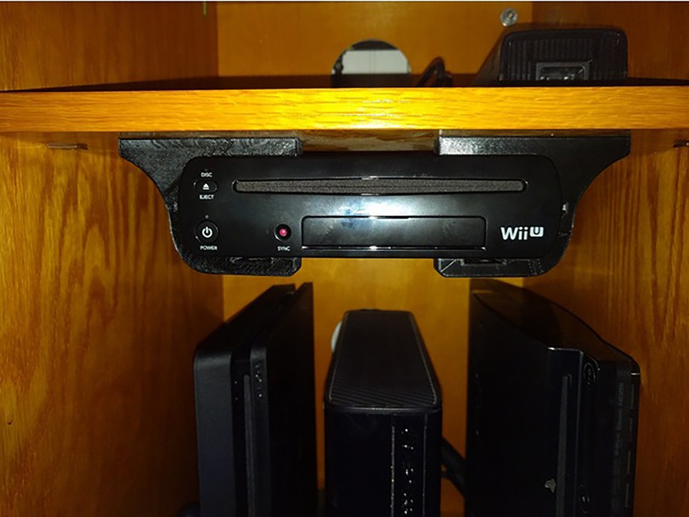 Nintendo Wii U Under Shelf Support Bracket Console Mount Shelf Mountable Stand