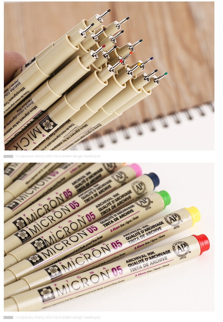 Sakura Pigma Micron Liner Pen Set 14 pcs Color Fineliner Drawing Pen