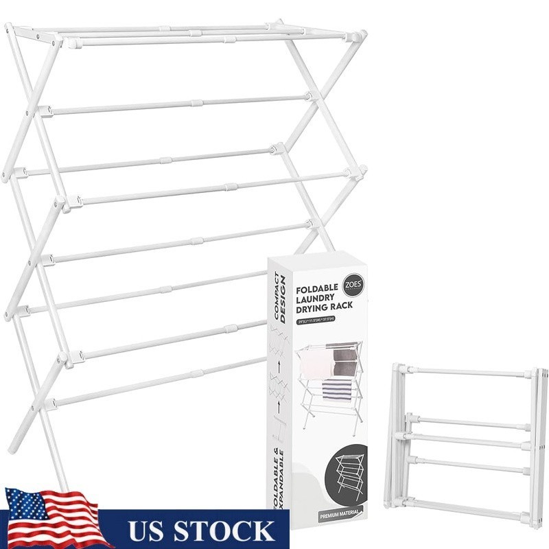 Portable Foldable Laundry Drying Rack Space Saving Indoor Clothes Stand Durable