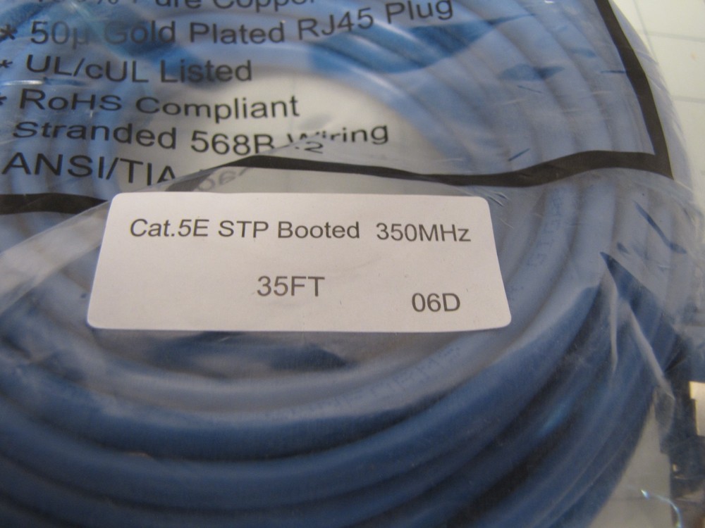 2-pack Cat5e STP Booted Patch Cable 350MHz 35ft Each NEW