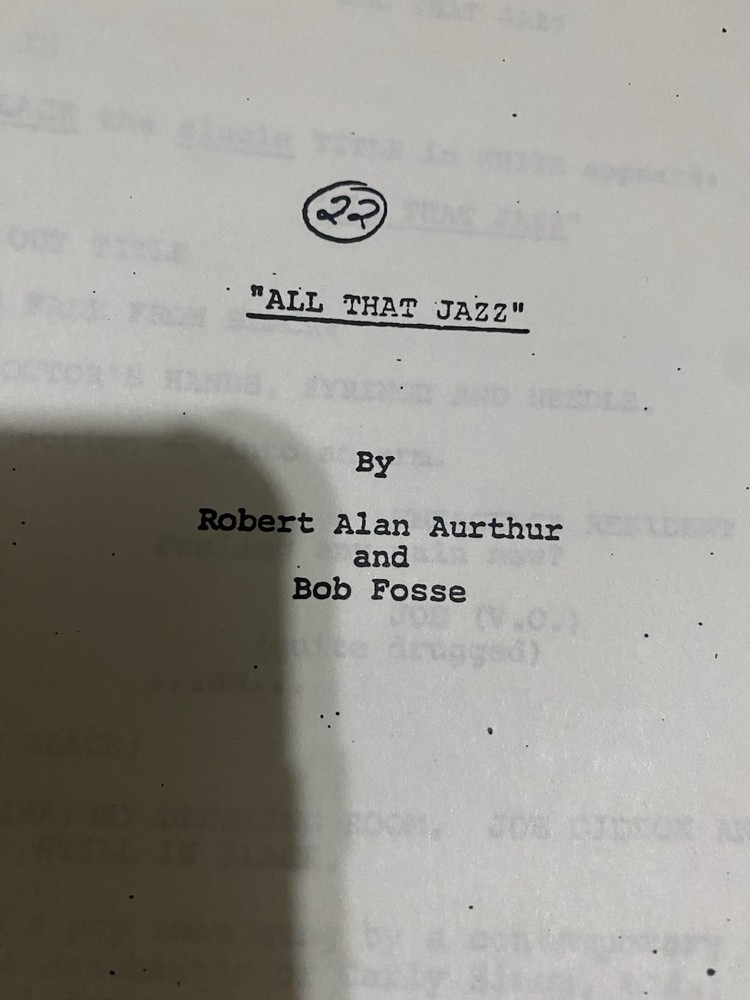 “All That Jazz” First Draft Studio Script With Changes