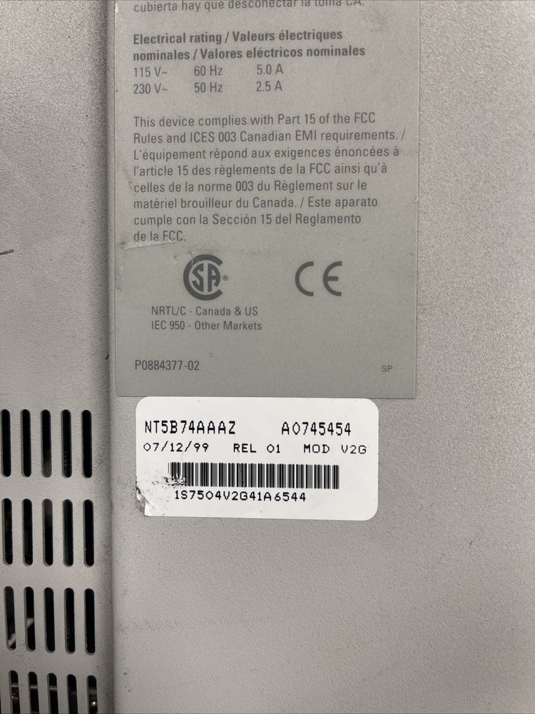 NT5B74AAAZ Telecom Modulator Telephone System Network w/ 3.5" Disk Drive AS IS