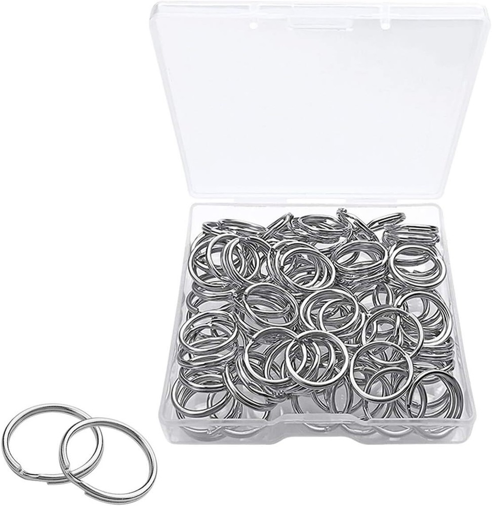 100Pcs Split Ring,Small Key Rings Bulk Split Keychain Rings DIY Craft Metal-12Mm