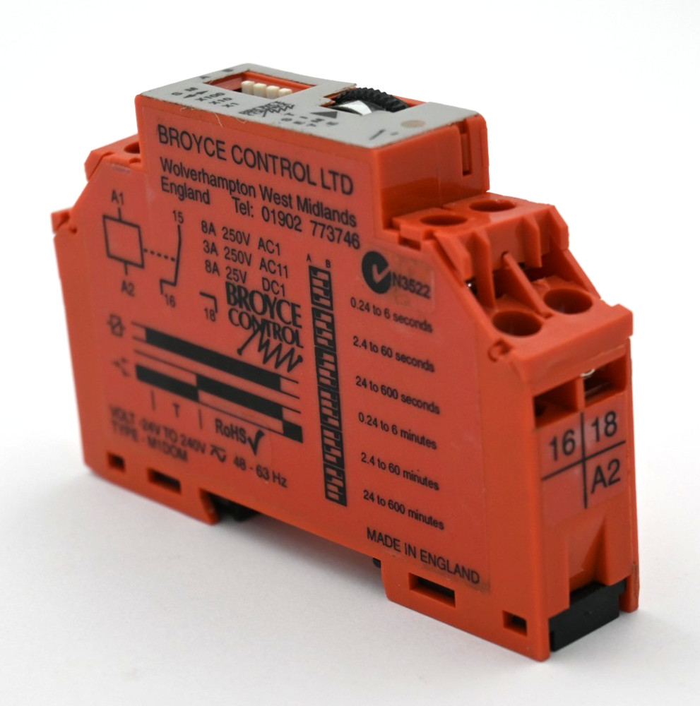 BROYCE CONTROL M1DOM MULTI FUNCTION TIME DELAY RELAY 24-240V 48-63HZ