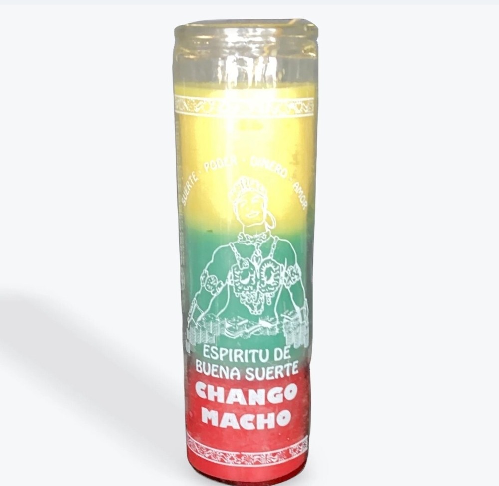 Chango Yellow Green Red Candle