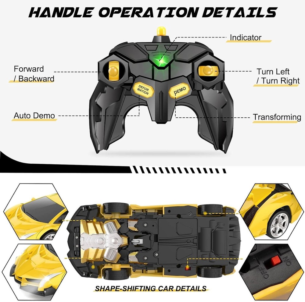 Transforming RC Car & Robot | High-Speed, 360 Spins, & One-Button Transformat...