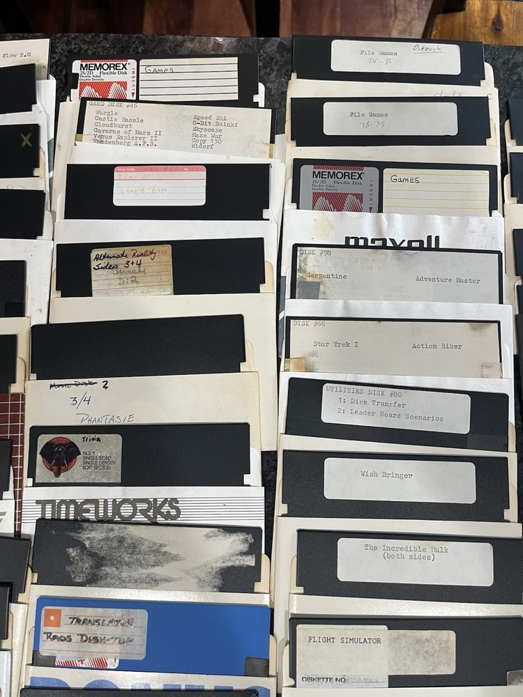 5.25" floppy disk lot 101 diskette @Mostly games@ Partially Tested Atari