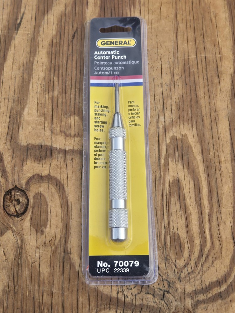 NEW General Tools Automatic Center Punch w/Hardened Point 70079 Sealed