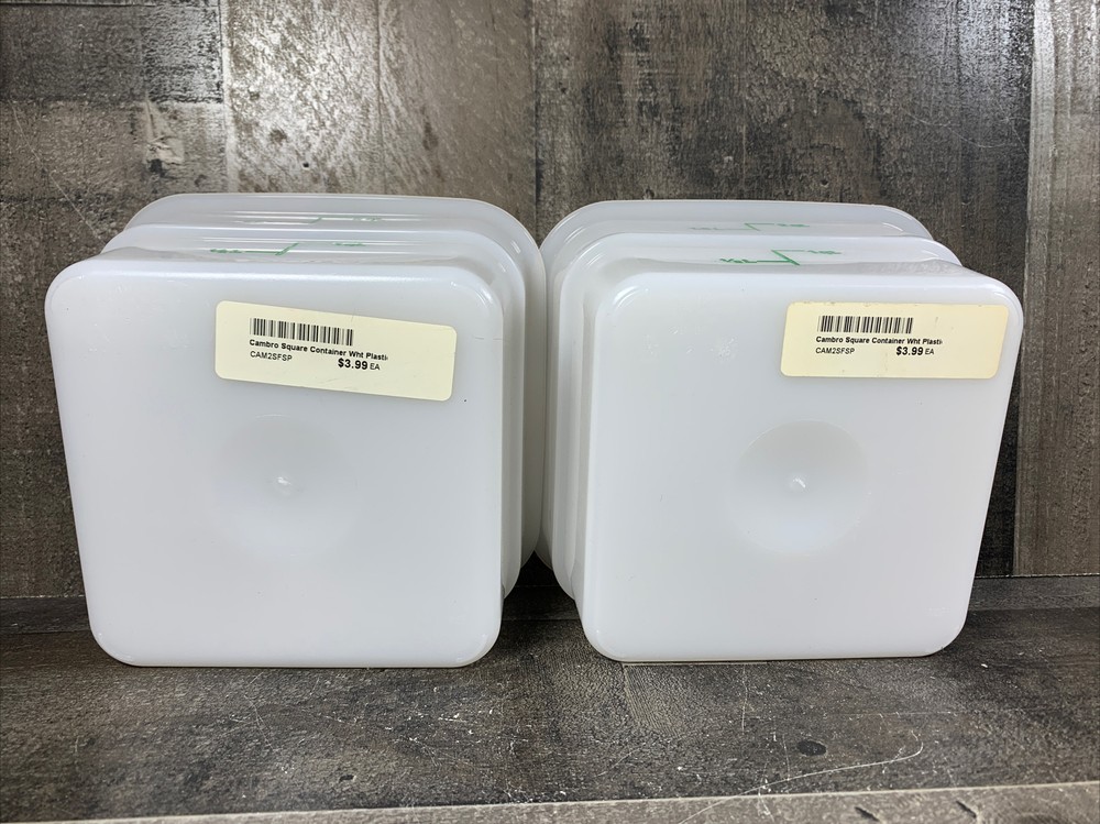 Cambro 2SFSP148 Cambro Square Container 2 Quart Capacity, White