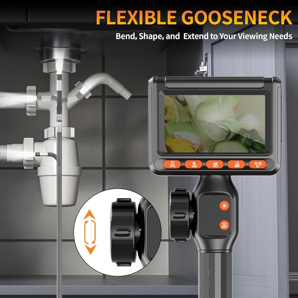 Two-Way Endoscope Camera with Light, HILYCEN Articulating Borescope with Light