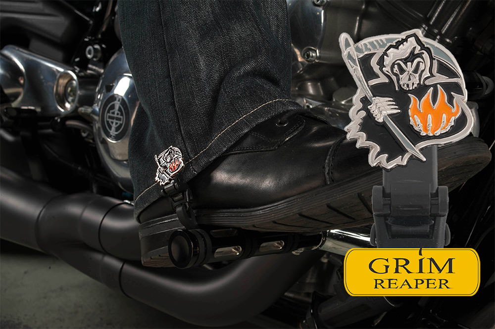 6" Grim Reaper Biker Boot Straps