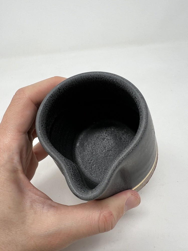 CLAYLICIOUS Gray Ceramic Cup With 24K Gold Moon - USA - VGUC