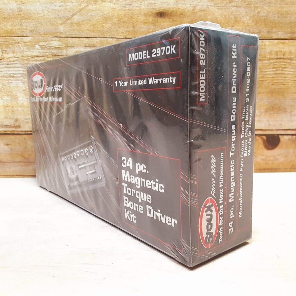 Sioux Force 2000 Model 2970K Magnetic Torque Bone Driver Kit 34 pc. Sealed!