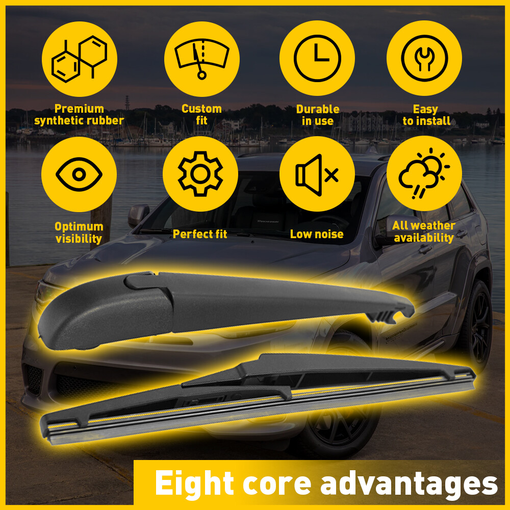 Rear Windshield Back Wiper Arm Blade Set For 2011 2012-2017 Jeep Grand Cherokee