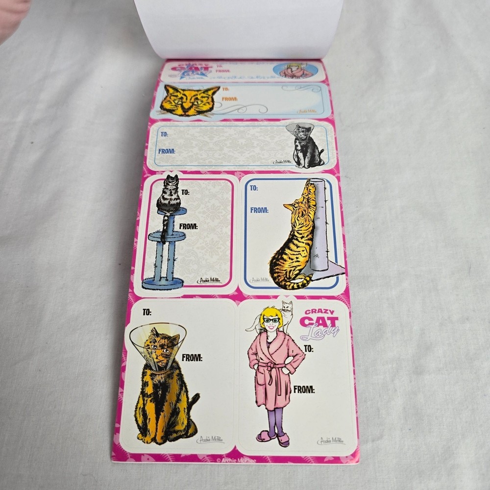 Crazy Cat Lady Patch & Gift Tag Stickers New