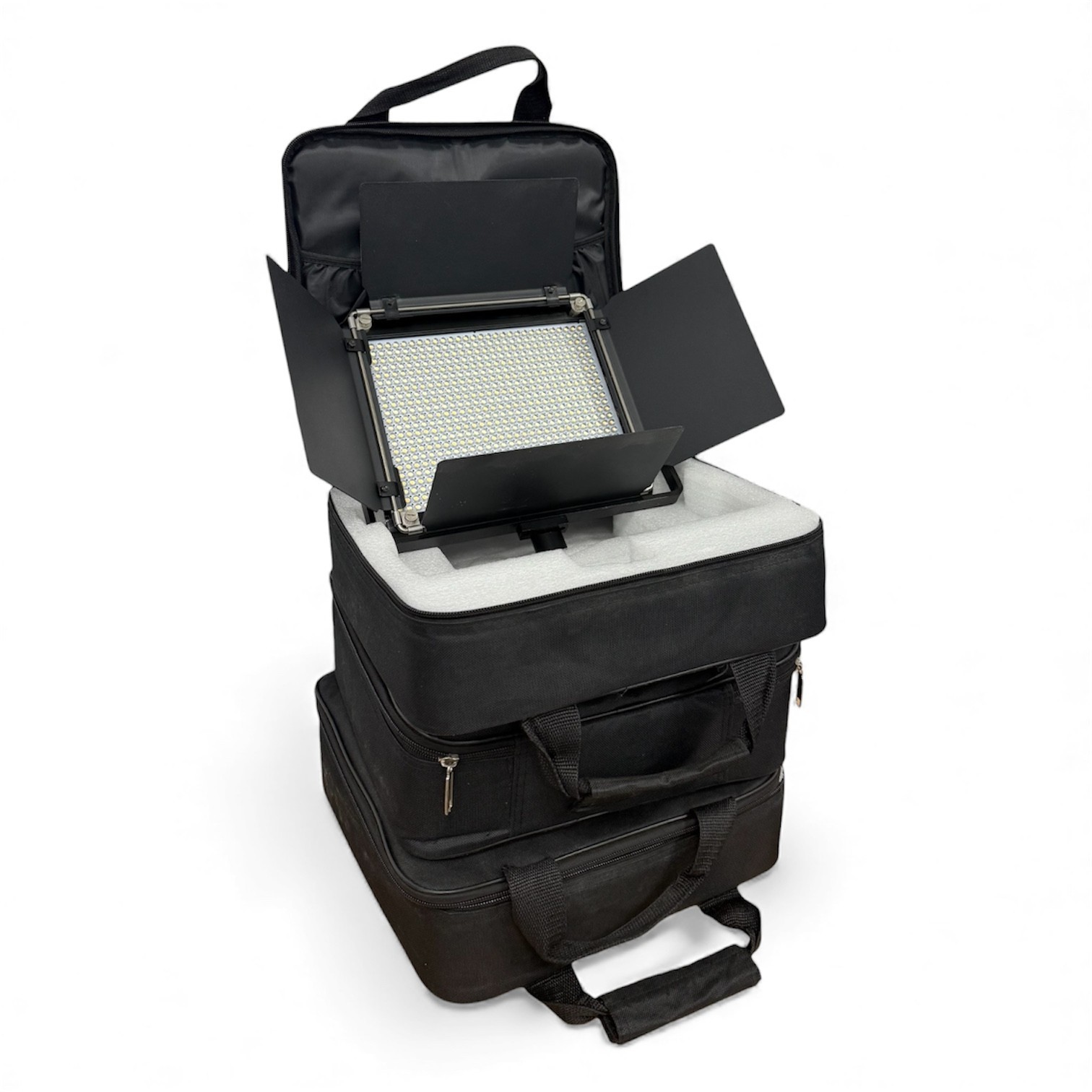 3 Pack Neewer LED Video Light Kit w/ Batteries & Carry Bags – NP-F550