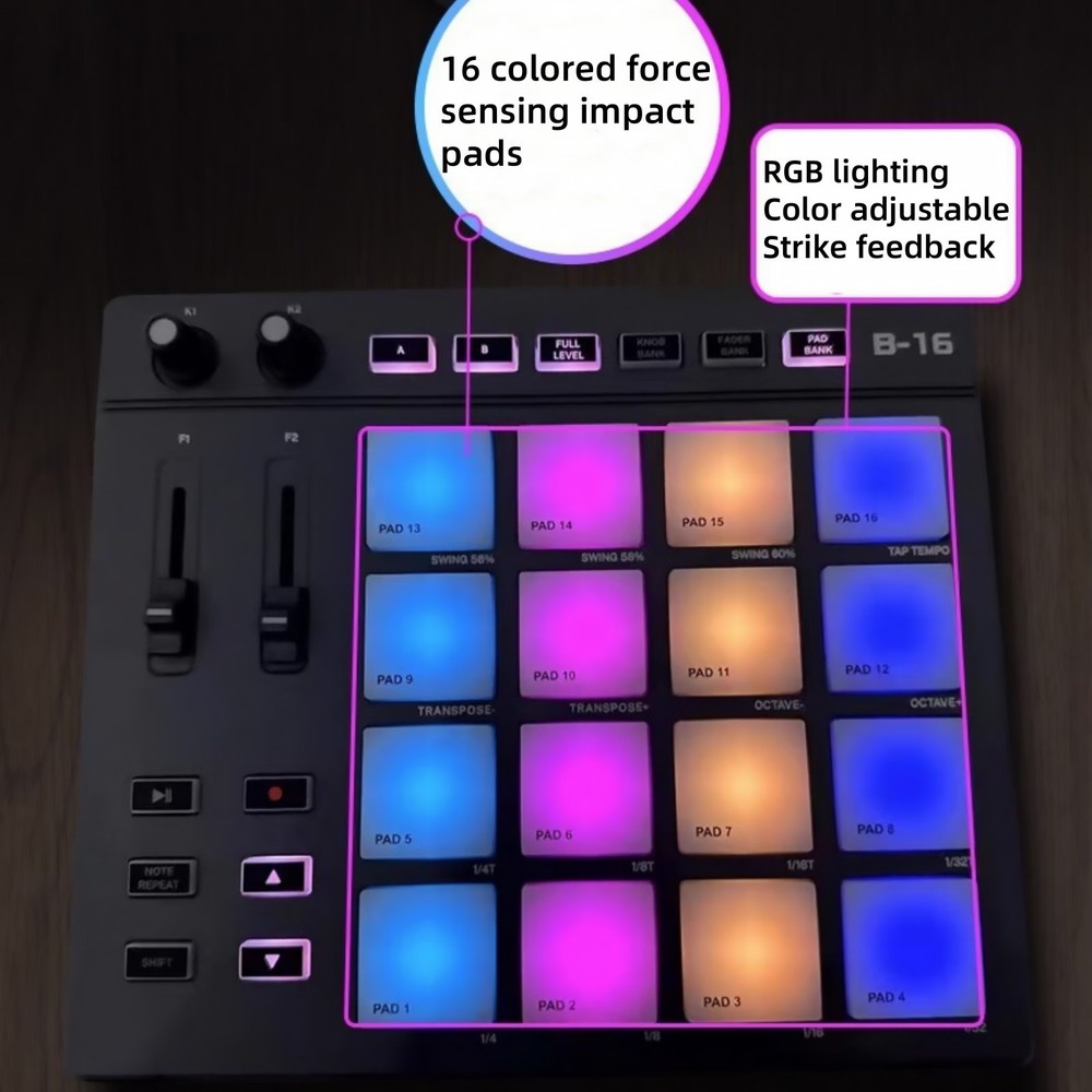 Electric Beat Maker Portable Music Machine Sample Drum Studio Midi DJ Controller