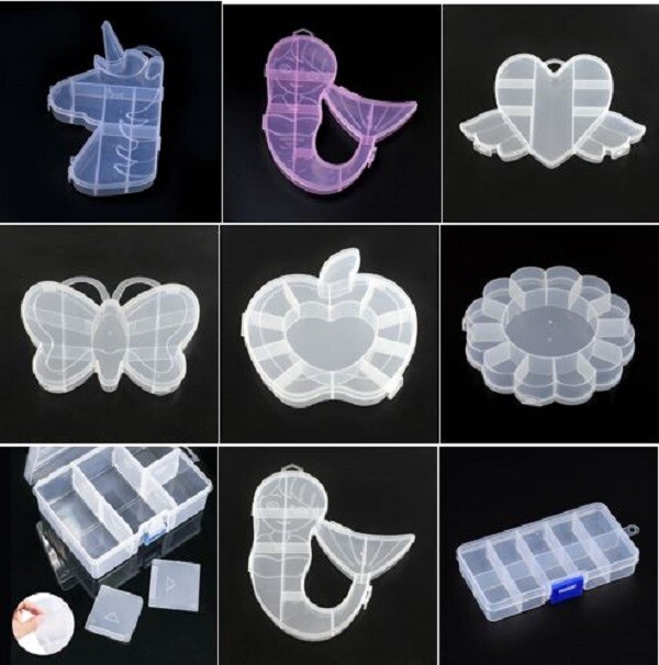 Plastic Bead Storage Container Earrings Organizer PICK-A-SHAPE