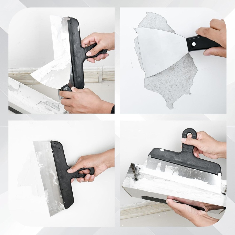 Plasterboard Cutting Tool Set, 7-Piece Plasterboard Tool Kit with Mud Tray