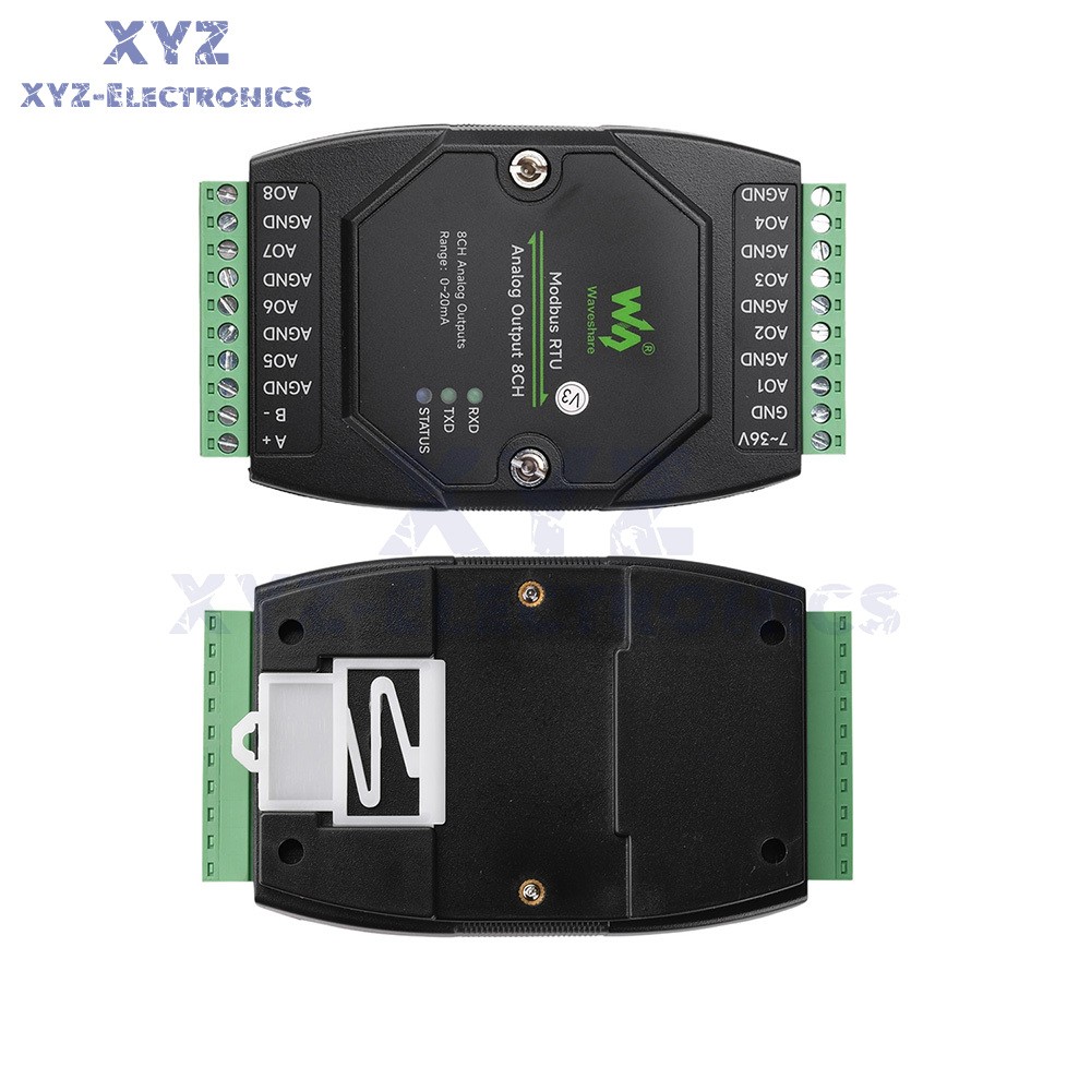 Industrial 8-CH Analog Output Module 12-bit DA Conversion Modbus RTU Protocol