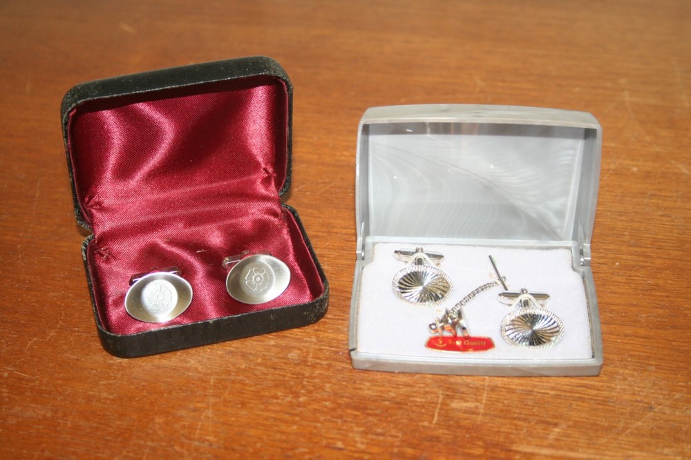 2 x Vintage Cufflink Sets with Boxes ~VGC (SC17)