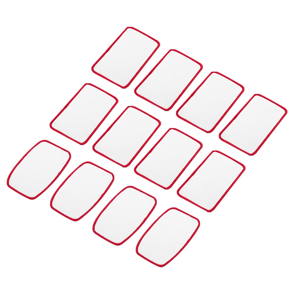 30pcs Sublimation Patch Blank 2 Shape White with Red Border