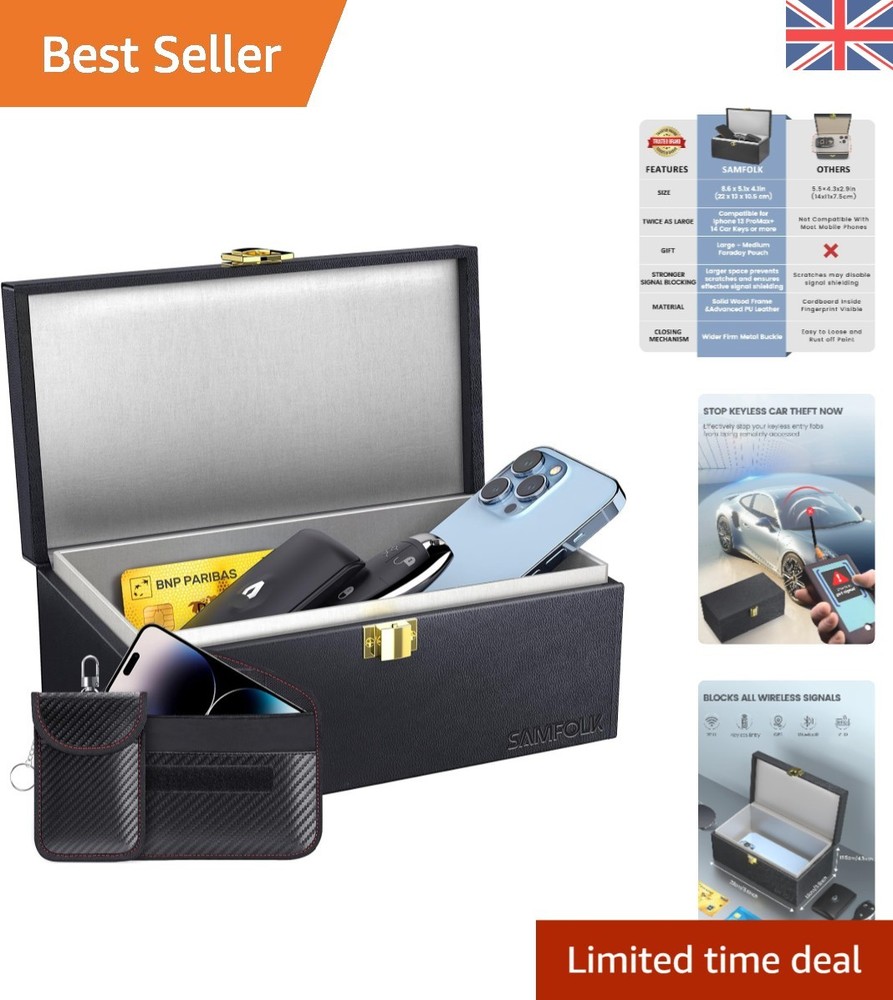 2-Pack Faraday Box & Pouch Set - Ultimate Anti-Theft Car Key Protector
