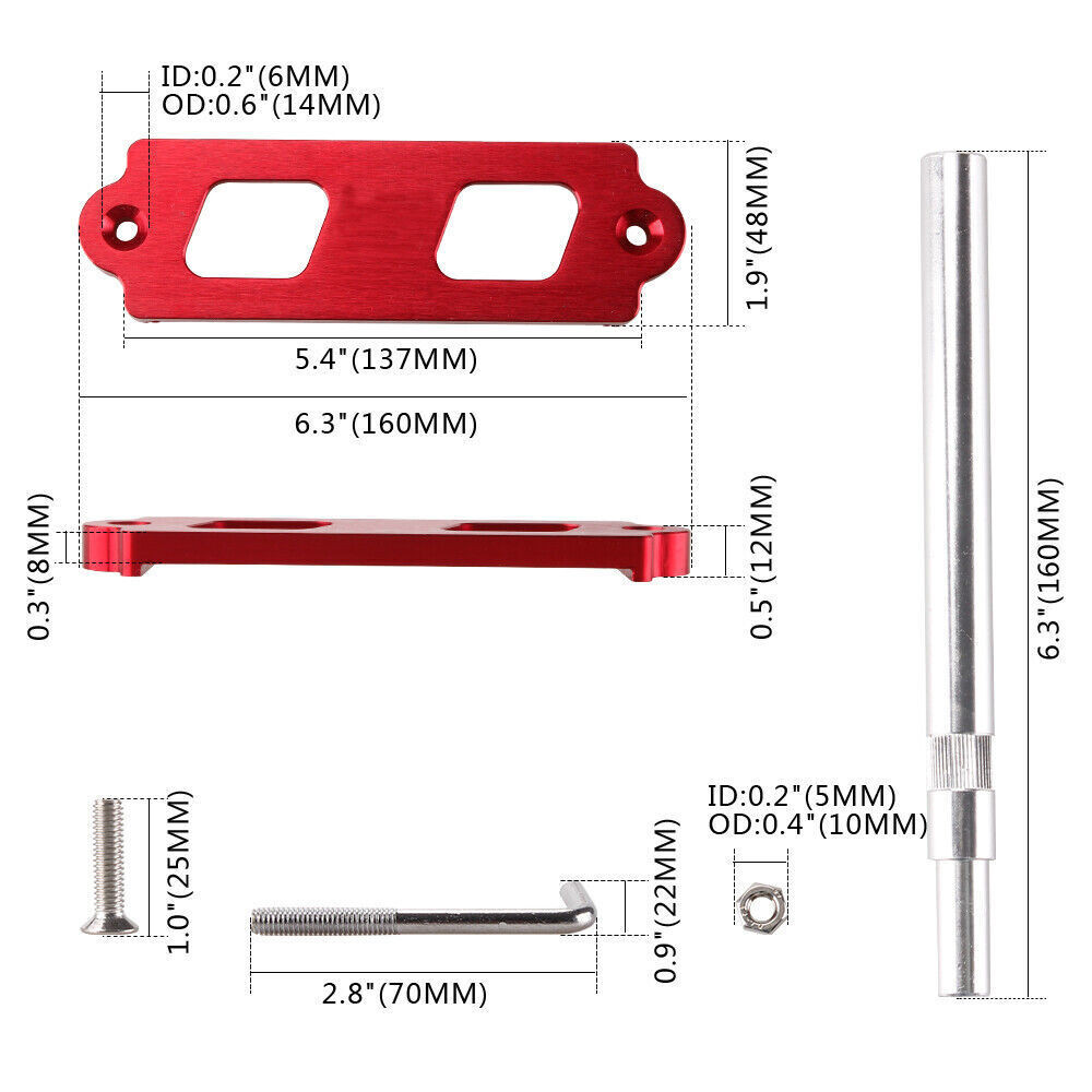 Mugen Red Oil Filler Cap Radiator Cap Cover Battery Tie Down w/ Hooks For Honda