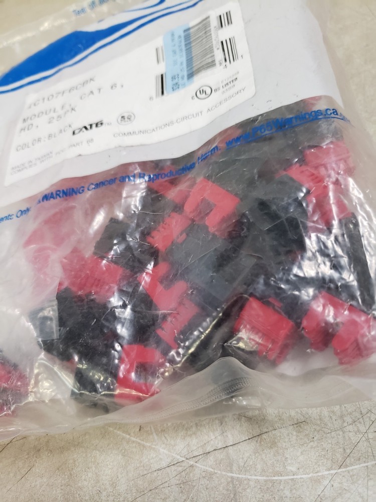 IC107F6CBK Cat6 HD Module - 25 Pack - Black