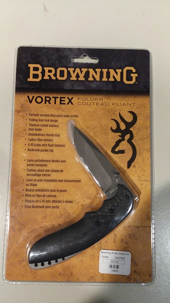 Browning Folding Pocket Knife New Vortex Linerlock 3227530
