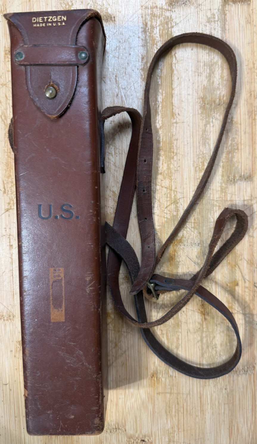 Vintage DIETZGEN US GEOLOGICAL Survey Plane Table Alidade + Compass Leather Case