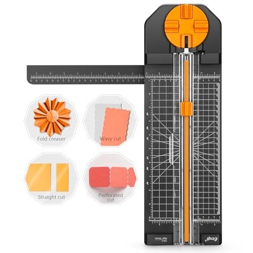 4-in-1 Paper Cutter 12" Trimmer - Multi-Function Scrapbooking Tool with Straight