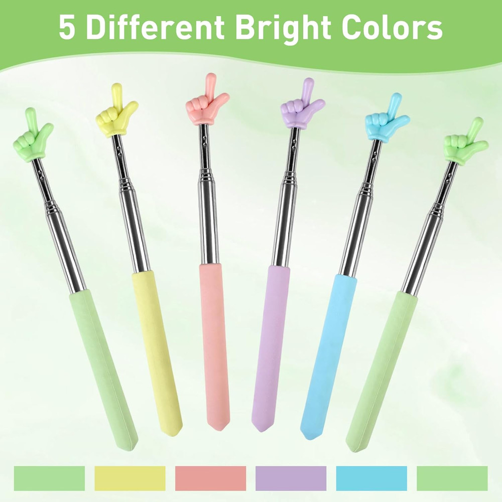 6PCS Pointer Finger Stick, Extendable Colorful Finger Pointer Stick, Mini Retrac