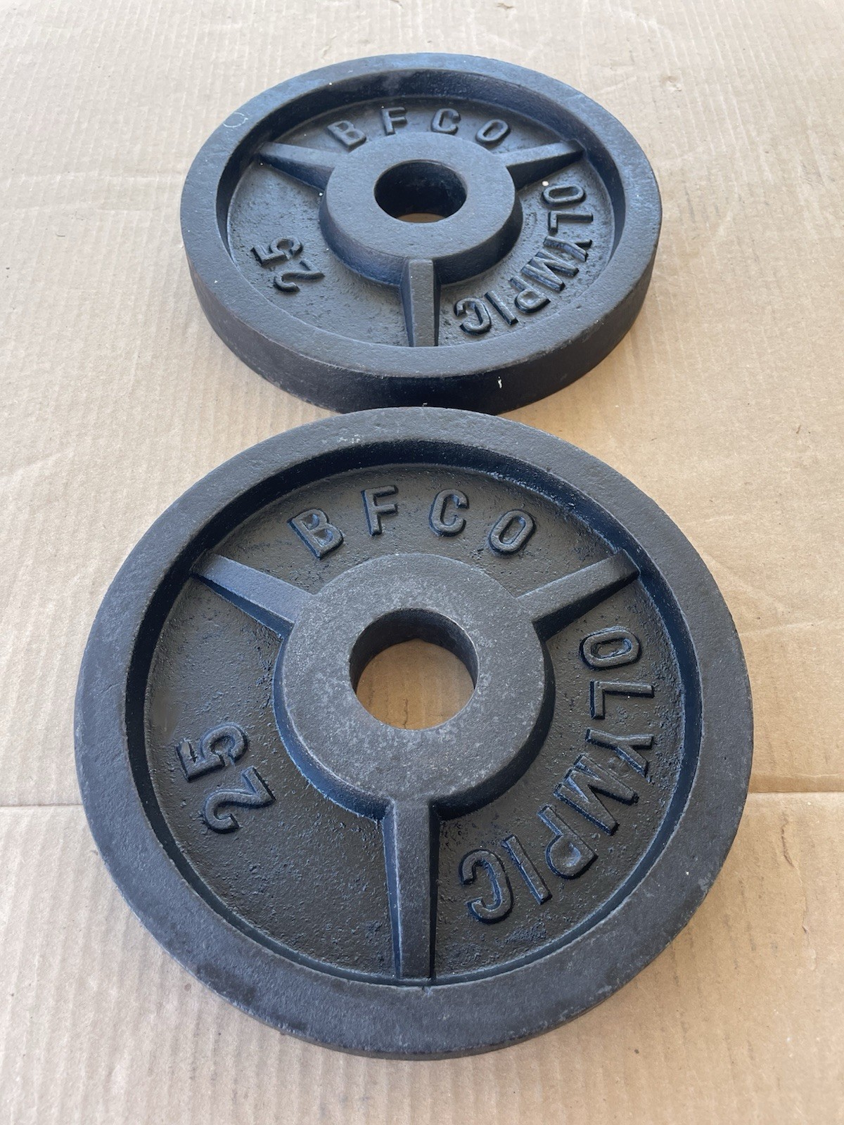 BFCO Vintage Olympic 2” 25 Lb Weight Plates 2x25Lb Total 50 Lbs