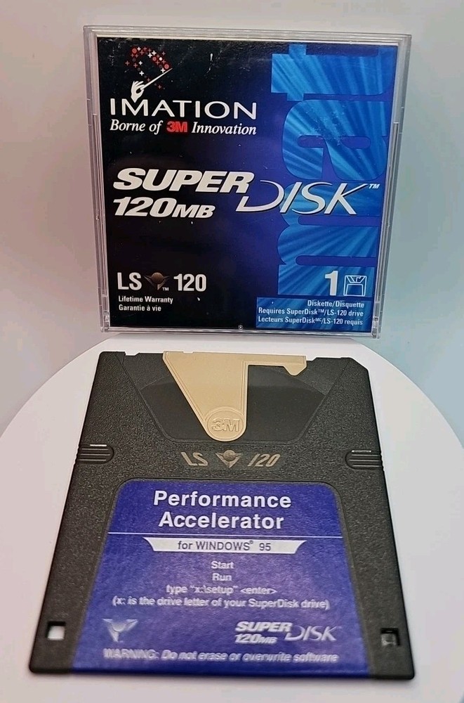 120MB Super Disk Performance Accelerator For Windows 95 Floppy Imation 3M LS 120