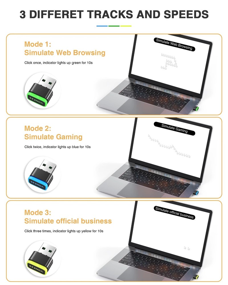 USB Mouse Mover Undetectable Auto Mouse Jiggler Keeps PC Awake