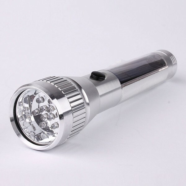 Aluminum Flash Solar Flashlight - 50m Range