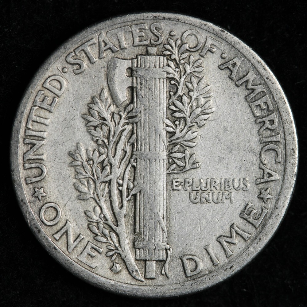 1917-D Mercury Silver Dime AU E301 YDE