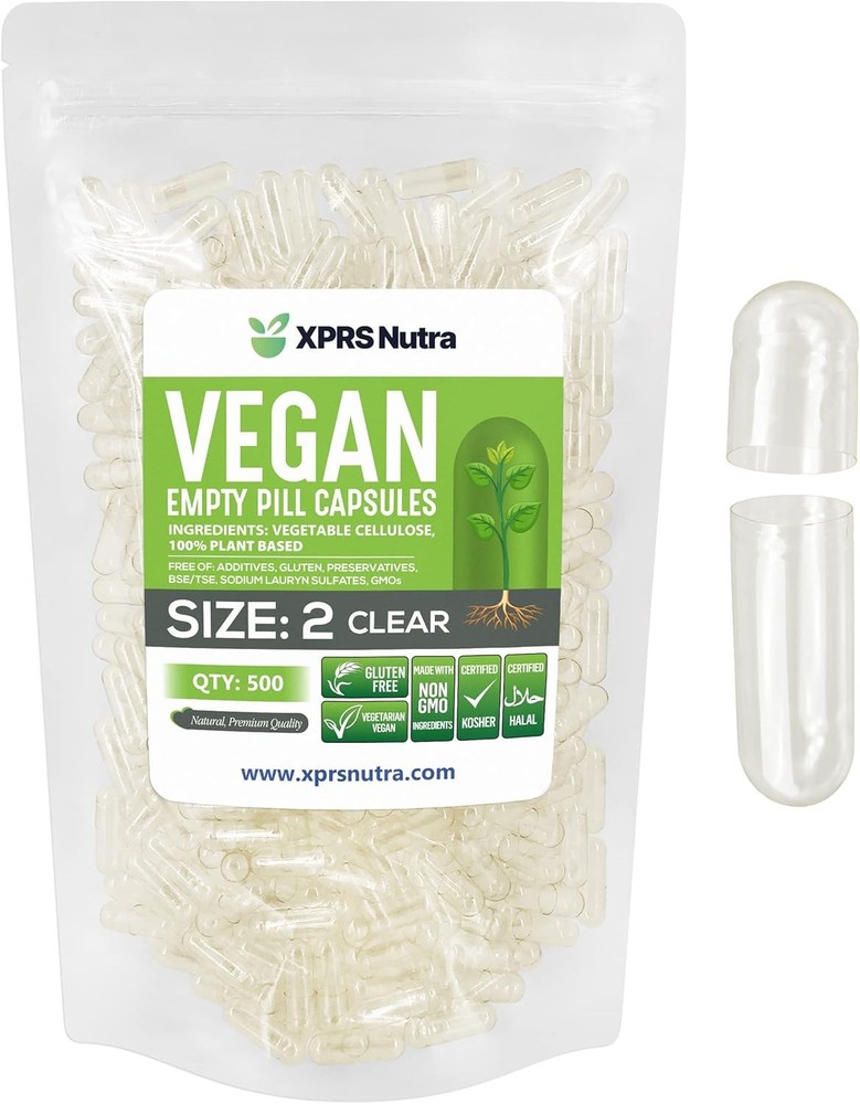 Size 2 Empty sules - 500 Clear Empty Vegan sules -