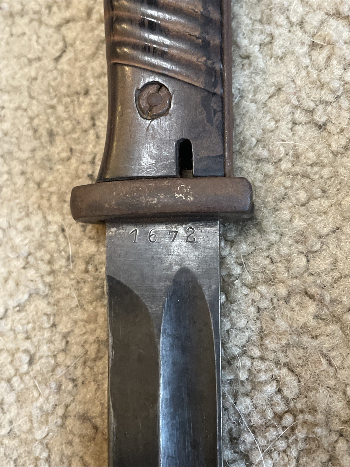 RARE Vintage World War 2 GERMAN K98 Matching Numbers Bayonet w/ Sheath & Frog