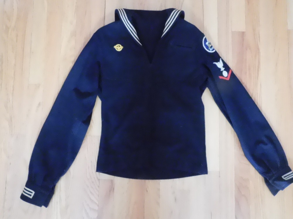 Vintage U.S.Navy Seabees Wool Uniform Shirt/Top & Hat