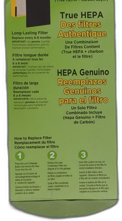 Germguardian Filter B Hepa Pure Genuine Air Purifier Filter, Removes 99.97% Of