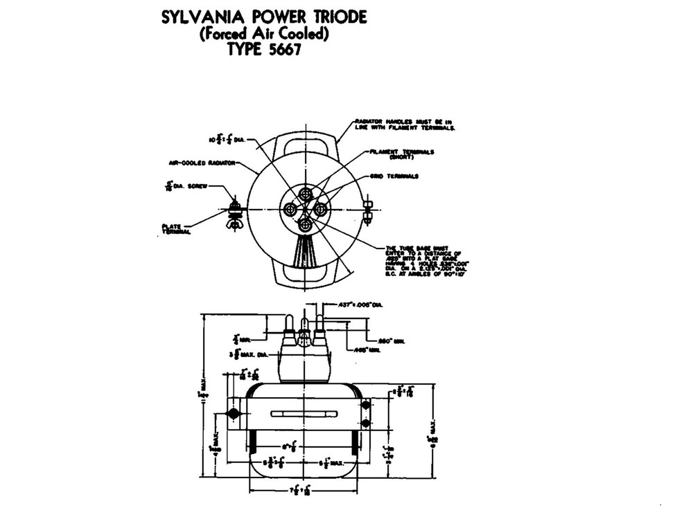 Transmitting tube FEDERAL TELEPHONE & RADIO 5667/889RA JAN-CFT-5667 15,000 kW